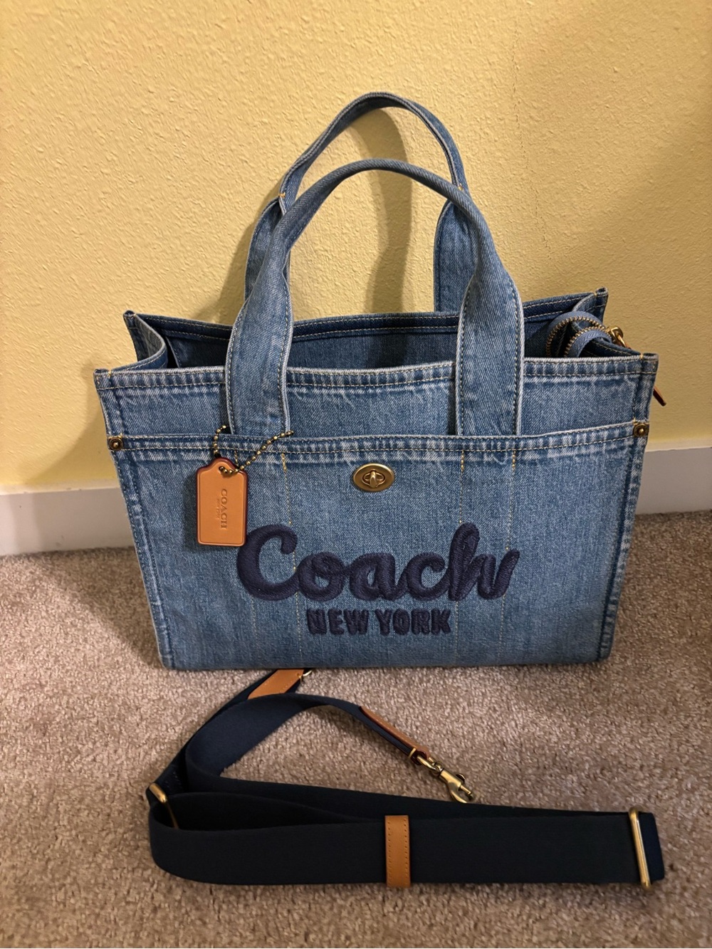 Coach Blue Denim Tote Bag - Picture 2 of 9
